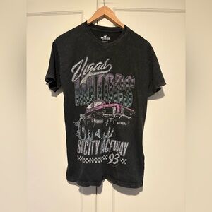 Hollister Vegas Motors Black Graphic Tee